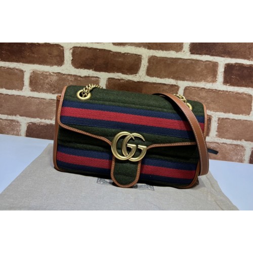 Gucci Marmont small shoulder bag in Dark green wool fabric Gucci Marmont small shoulder bag in Dark green wool fabric