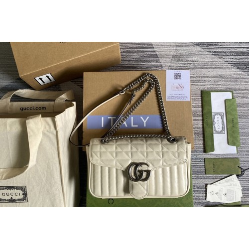 Gucci Marmont small shoulder bag in White matelasse leather Gucci Marmont small shoulder bag in White matelasse leather