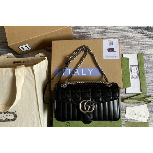 Gucci Marmont small shoulder bag in Black matelasse leather