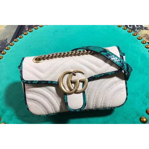 Gucci Marmont raffia Mini shoulder bags beige and Green raffia Gucci Marmont raffia Mini shoulder bags beige and Green raffia