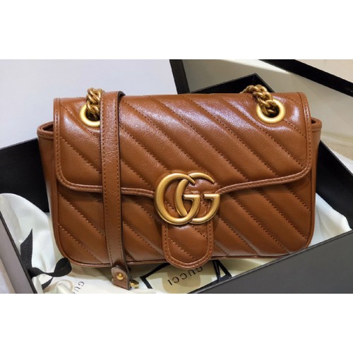 Gucci Marmont mini matelasse shoulder bag in Brown diagonal matelasse leather Gucci Marmont mini matelasse shoulder bag in Brown diagonal matelasse leather