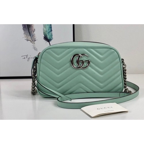 Gucci Marmont small shoulder bag in Pastel green matelasse chevron leather