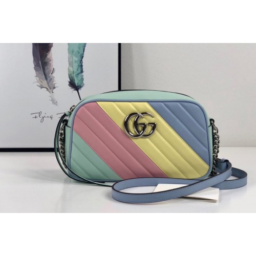 Gucci Marmont small shoulder bag in Multicolored pastel diagonal matelasse leather Gucci Marmont small shoulder bag in Multicolored pastel diagonal matelasse leather