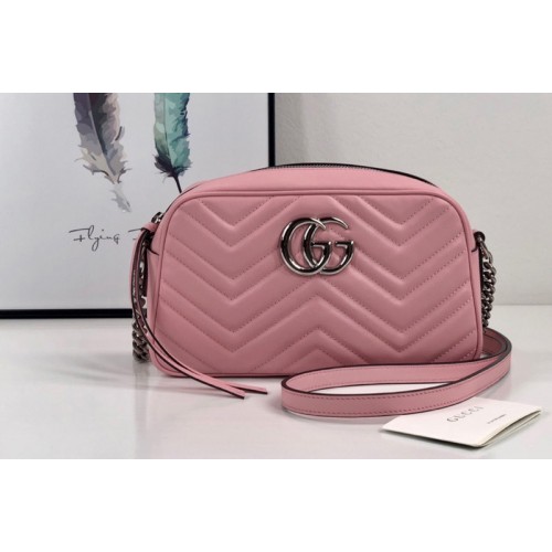 Gucci Marmont small shoulder bag in Pastel Pink matelasse chevron leather with GG Gucci Marmont small shoulder bag in Pastel Pink matelasse chevron leather with GG