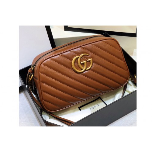 Gucci Marmont small matelasse shoulder bag in Brown diagonal matelasse leather Gucci Marmont small matelasse shoulder bag in Brown diagonal matelasse leather