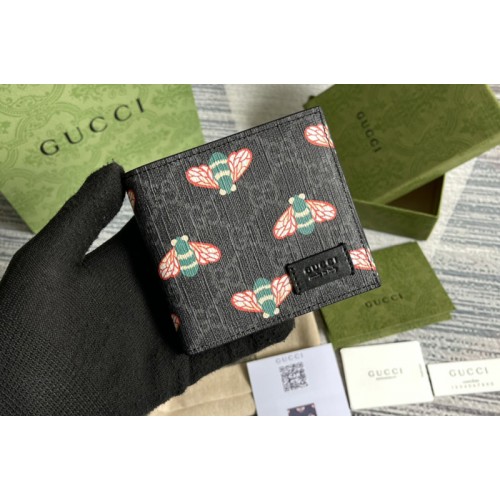 Gucci Bestiary wallet with bees in Black Supreme canvas with bee print Gucci Bestiary wallet with bees in Black Supreme canvas with bee print