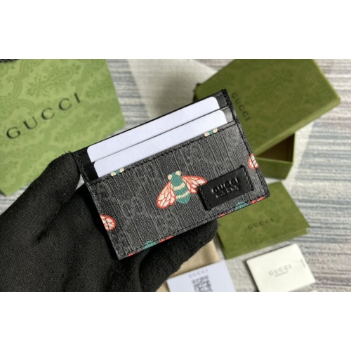 Gucci Bestiary card case with bees in Black Supreme canvas with bee print Gucci Bestiary card case with bees in Black Supreme canvas with bee print