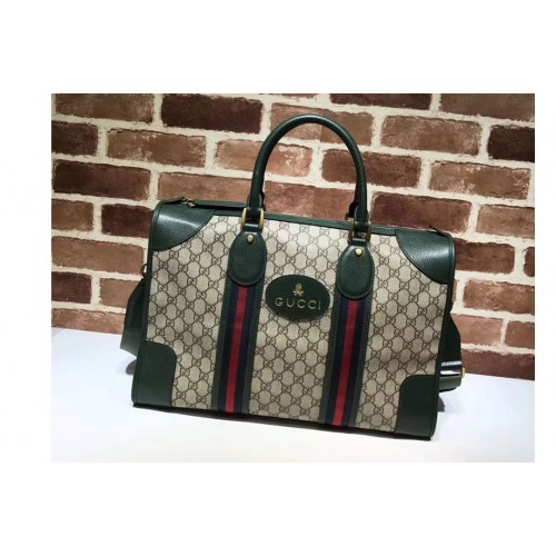 Gucci Soft Supreme Duffle Bag with Web Green
