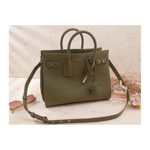 YSL Sac De Jour Souple Bag Grained Leather Green YSL Sac De Jour Souple Bag Grained Leather Green