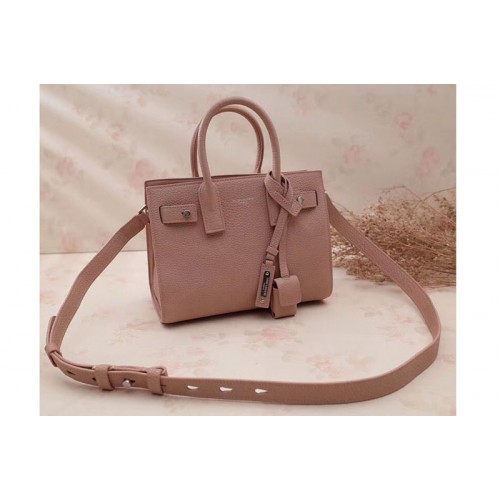 YSL Small Sac De Jour Souple Bag Grained Leather Pink