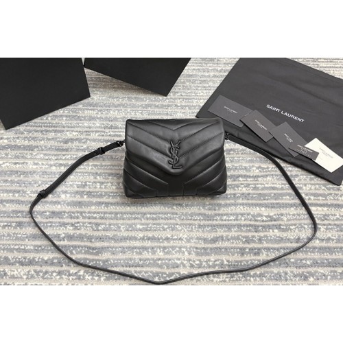 YSL Loulou Toy Bag In Black Matelasse Y Leather