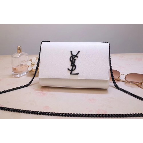 YSL Kate Small Bags In White Grain De Poudre Embossed Leather
