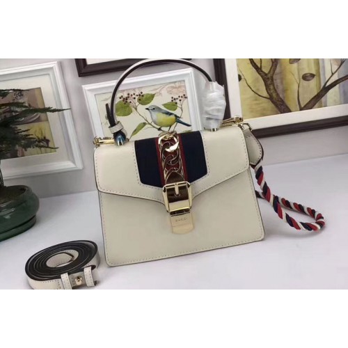 Gucci Sylvie Leather Mini Bag White