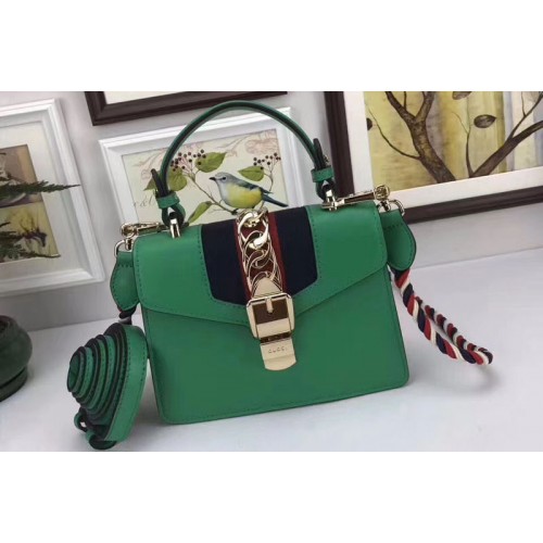 Gucci Sylvie Leather Mini Bag Green Gucci Sylvie Leather Mini Bag Green