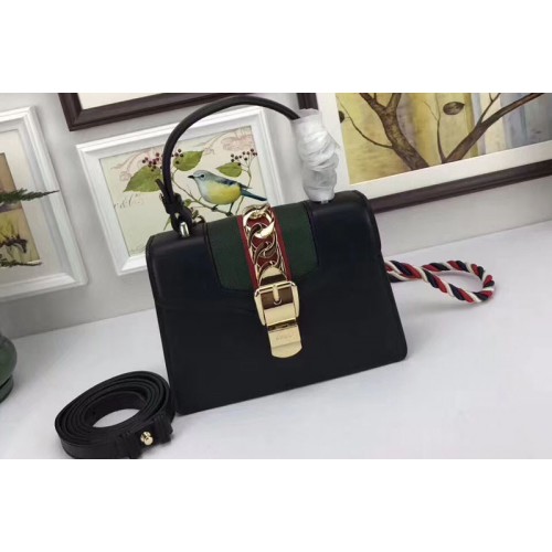 Gucci Sylvie Leather Mini Bag Black Gucci Sylvie Leather Mini Bag Black