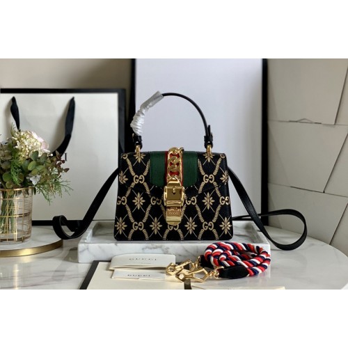 Gucci Sylvie mini leather bag In Black Leather