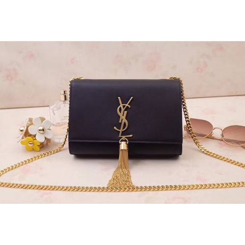 YSL Kate Small With Tassel Bags In Black Smooth Leather Gold Hardware
