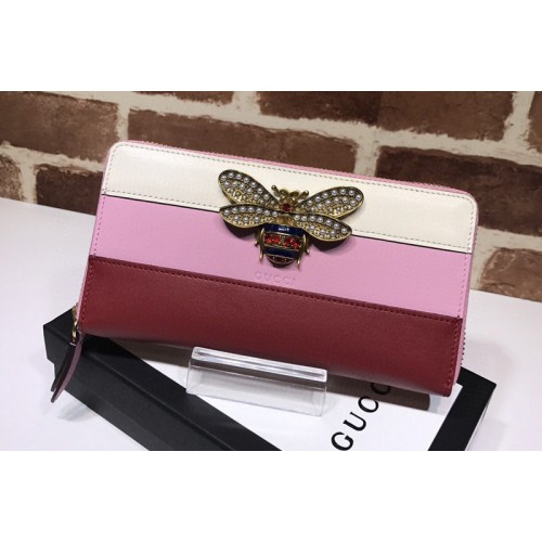 Gucci Queen Margaret leather zip around wallet In White Pink Red Leather Gucci Queen Margaret leather zip around wallet In White Pink Red Leather