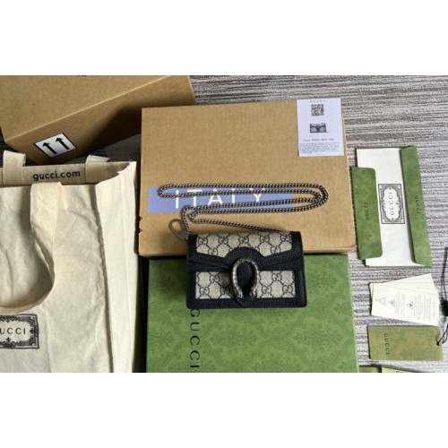 Gucci Dionysus super mini bag in Beige and blue Supreme canvas