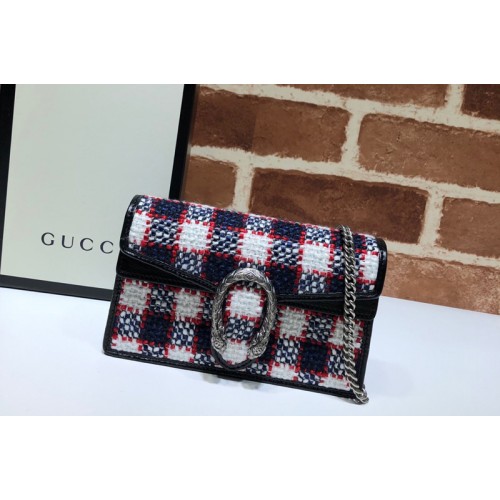 Gucci Dionysus super mini bag in Blue White tweed Gucci Dionysus super mini bag in Blue White tweed