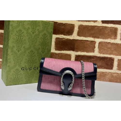 Gucci Dionysus super mini bag in Pink corduroy Gucci Dionysus super mini bag in Pink corduroy