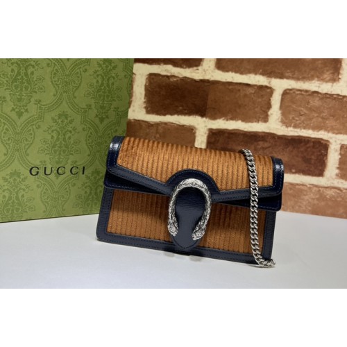 Gucci Dionysus super mini bag in Brown corduroy Gucci Dionysus super mini bag in Brown corduroy