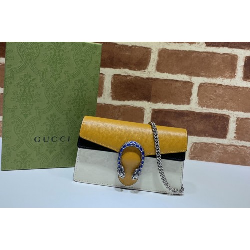 Gucci Dionysus super mini bag in Yellow Black White leather Gucci Dionysus super mini bag in Yellow Black White leather