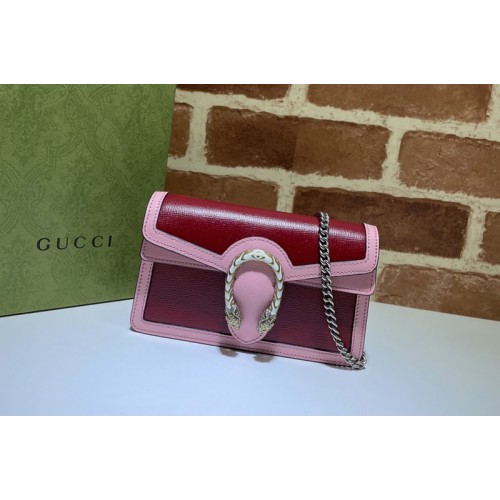 Gucci Dionysus super mini bag in Red and Pink leather