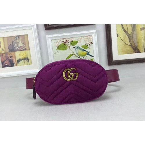 Gucci Marmont matelasse velvet belt bags Purple Gucci Marmont matelasse velvet belt bags Purple