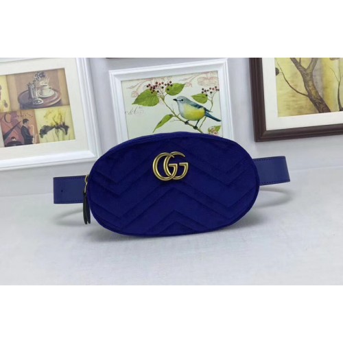 Gucci Marmont matelasse velvet belt bags Blue