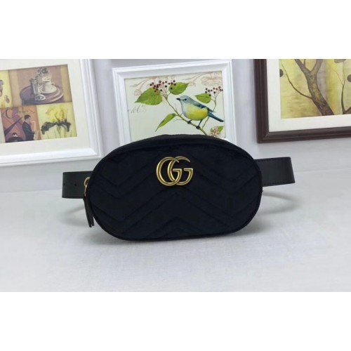 Gucci Marmont matelasse velvet belt bags Black