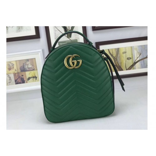 Gucci Marmont Quilted Leather Backpack Green Gucci Marmont Quilted Leather Backpack Green