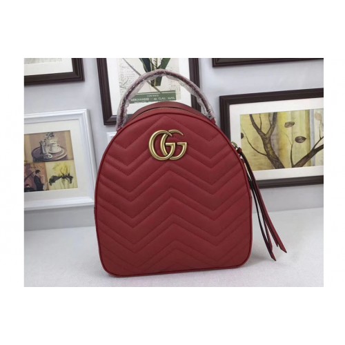 Gucci Marmont Quilted Leather Backpack Red Gucci Marmont Quilted Leather Backpack Red