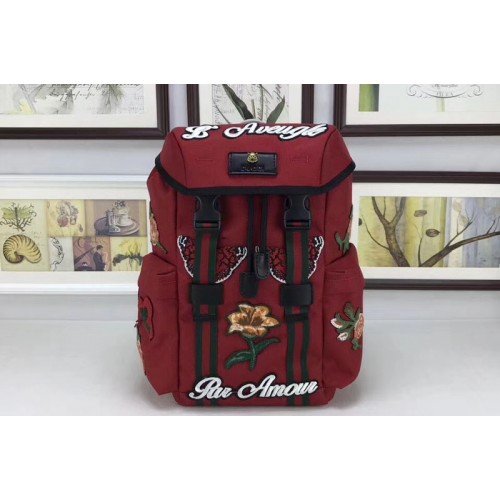 Gucci Backpack with embroidery Red