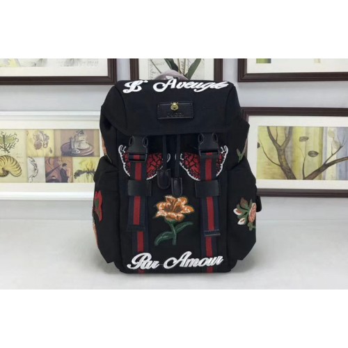Gucci Backpack with embroidery Black