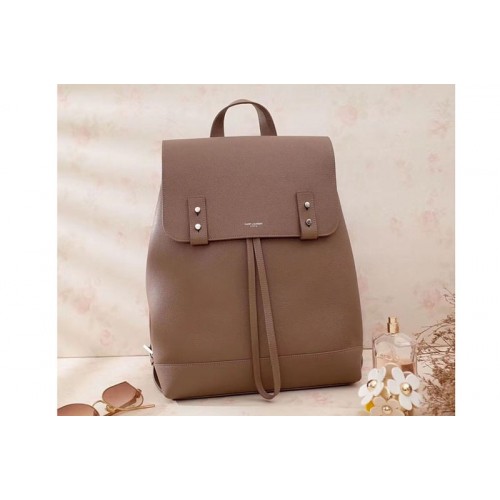 YSL Sac De Jour Backpack Grained Leather Kahki