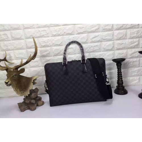 Louis Vuitton N48224 Porte-Documents Voyage Bag in Damier Graphite Canvas Louis Vuitton N48224 Porte-Documents Voyage Bag in Damier Graphite Canvas
