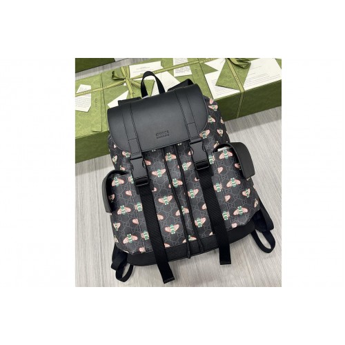 Gucci Bestiary backpack with bees in Black Supreme canvas with bee print