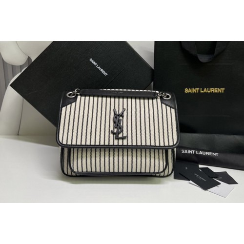 YSL Niki Medium Bag IN CANVAS AND SMOOTH LEATHER