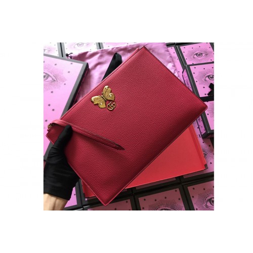 Gucci Embroidered leather pouch With Butterfly in Red Leather Gucci Embroidered leather pouch With Butterfly in Red Leather