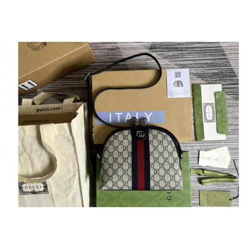 Gucci Ophidia small shoulder bag in Beige and blue Supreme canvas Gucci Ophidia small shoulder bag in Beige and blue Supreme canvas