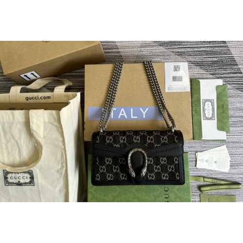Gucci Dionysus small shoulder bag in Black and ivory denim jacquard Gucci Dionysus small shoulder bag in Black and ivory denim jacquard