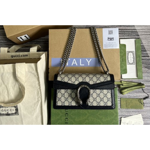 Gucci Dionysus small shoulder bag in Beige and blue Supreme canvas