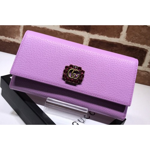 Gucci Continental wallet With Logo in Pink Leather