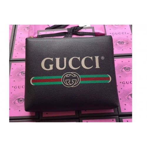 Gucci Print leather medium portfolio Black Leather Gucci Print leather medium portfolio Black Leather