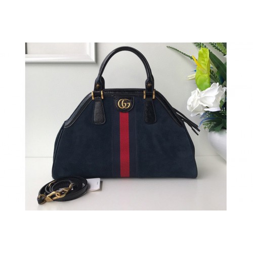 Gucci Re(Belle) Medium Top Handle Bags in Blue Suede Leather Gucci Re(Belle) Medium Top Handle Bags in Blue Suede Leather