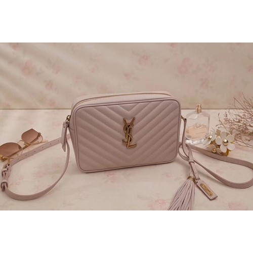 YSL LOU Camera Bag In Pink Matelasse Leather