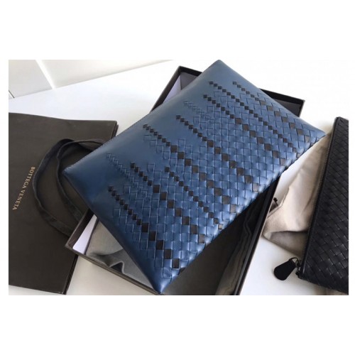 Bottega Veneta versatile pouch IN Blue Intrecciato Checker