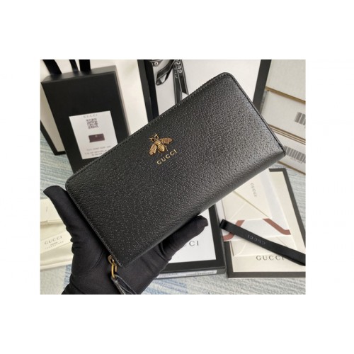 Gucci Animalier leather zip around wallet in Black metal-free tanned leather Gucci Animalier leather zip around wallet in Black metal-free tanned leather