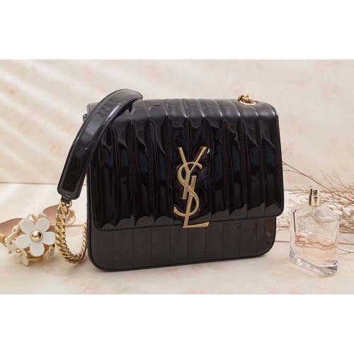 YSL Large Vicky Bag in Patent Leather Black YSL Large Vicky Bag in Patent Leather Black